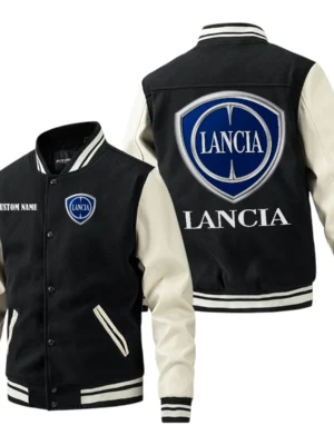 Lancia Jacket Men’s Baseball Jacket With PU Leather Sleeve, Custom Name HG240225Y15BJPUCT1LAN