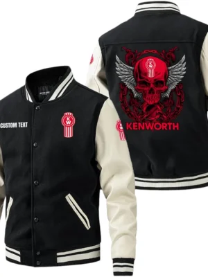 Kenworth Jacket Men’s Baseball Jacket With PU Leather Sleeve, Custom Name HG240225Y15BJPUCT2KEN