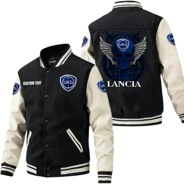 Lancia Jacket Men’s Baseball Jacket With PU Leather Sleeve, Custom Name HG240225Y15BJPUCT2LAN