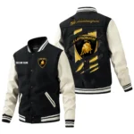 Lamborghini Jacket Men’s Baseball Jacket With PU Leather Sleeve, Custom Name HG240225Y15BJPUCT3LAM
