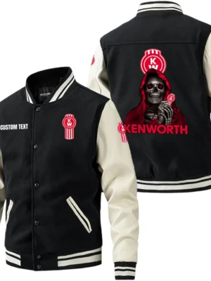 Kenworth Jacket Men’s Baseball Jacket With PU Leather Sleeve, Custom Name HG240225Y15BJPUCT4KEN
