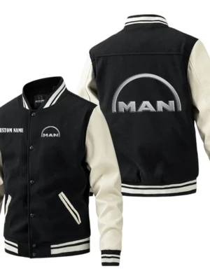 Man Jacket Men’s Baseball Jacket With PU Leather Sleeve, Custom Name HG250225Y15BJPUCT1MAN