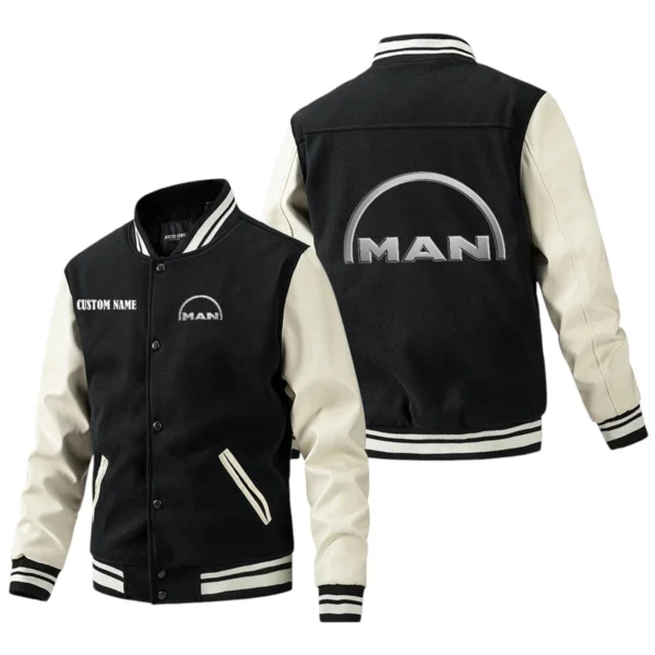 Man Jacket Men’s Baseball Jacket With PU Leather Sleeve, Custom Name HG250225Y15BJPUCT1MAN