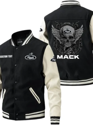 Mack Trucks Jacket Men’s Baseball Jacket With PU Leather Sleeve, Custom Name HG250225Y15BJPUCT2MAC