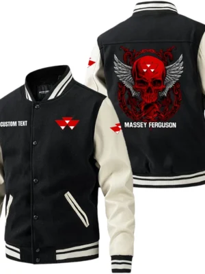 Massey Ferguson Jacket Men’s Baseball Jacket With PU Leather Sleeve, Custom Name HG250225Y15BJPUCT2MAF