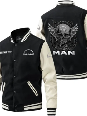 Man Jacket Men’s Baseball Jacket With PU Leather Sleeve, Custom Name HG250225Y15BJPUCT2MAN
