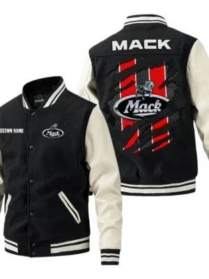 Mack Trucks Jacket Men’s Baseball Jacket With PU Leather Sleeve, Custom Name HG250225Y15BJPUCT3MAC