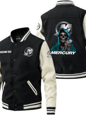 Mercury Marine Jacket Men’s Baseball Jacket With PU Leather Sleeve, Custom Name HG250225Y15BJPUCT3MEM