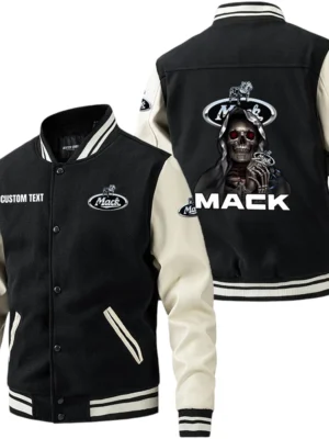 Mack Trucks Jacket Men’s Baseball Jacket With PU Leather Sleeve, Custom Name HG250225Y15BJPUCT4MAC