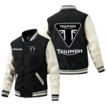 Triumph Motorcycles Jacket Men’s Baseball Jacket With PU Leather Sleeve, Custom Name HG270225Y15BJPUCT1TRI