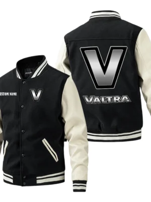 Valtra Jacket Men’s Baseball Jacket With PU Leather Sleeve, Custom Name HG270225Y15BJPUCT1VAL