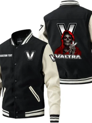 Valtra Jacket Men’s Baseball Jacket With PU Leather Sleeve, Custom Name HG270225Y15BJPUCT3VAL