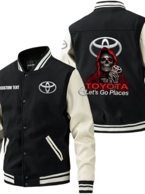 Toyota Jacket Men’s Baseball Jacket With PU Leather Sleeve, Custom Name HG270225Y15BJPUCT4TOY