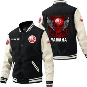 Yamaha Jacket Men’s Baseball Jacket With PU Leather Sleeve, Custom Name HG280225Y15BJPUCT2YMH
