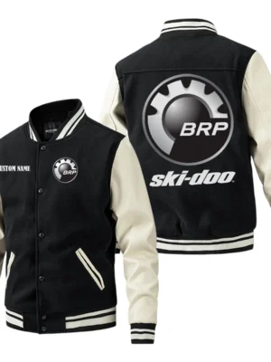 Ski Doo Jacket Men’s Baseball Jacket With PU Leather Sleeve, Custom Name TN220225Y15BJPUCT1DOO