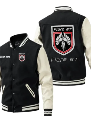 Pontiac Fiero Jacket Men’s Baseball Jacket With PU Leather Sleeve, Custom Name TN220225Y15BJPUCT1PON
