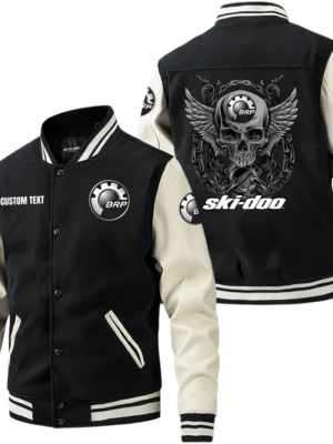Ski Doo Jacket Men’s Baseball Jacket With PU Leather Sleeve, Custom Name TN220225Y15BJPUCT2DOO