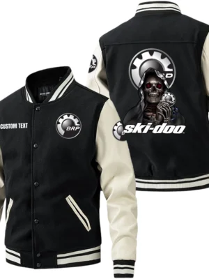 Ski Doo Jacket Men’s Baseball Jacket With PU Leather Sleeve, Custom Name TN220225Y15BJPUCT3DOO