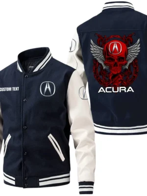Acura Jacket Men’s Baseball Jacket With PU Leather Sleeve, Custom Name HG180225Y15BJPUCT2ACU