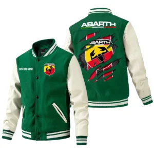 Abarth Jacket Men’s Baseball Jacket With PU Leather Sleeve, Custom Name HG170225Y15BJPUCT3ABA