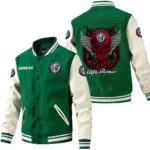 Alfa Romeo Jacket Men’s Baseball Jacket With PU Leather Sleeve, Custom Name HG180225Y15BJPUCT2ALR