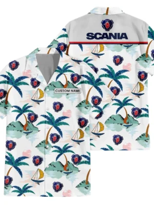 Scania Exclusive Logo Hawaiian Shirt All-over Print For Men Women Kids, Custom Name HIDI210225Y7HWLS2SCA
