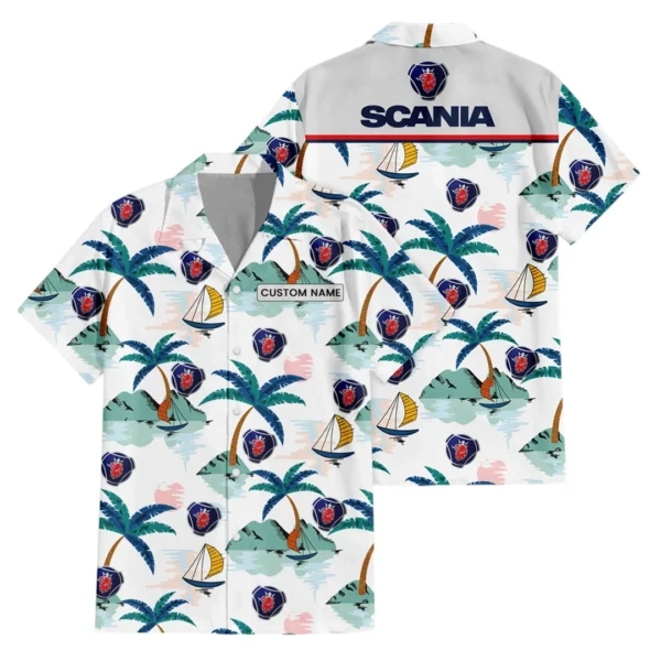 Scania Exclusive Logo Hawaiian Shirt All-over Print For Men Women Kids, Custom Name HIDI210225Y7HWLS2SCA