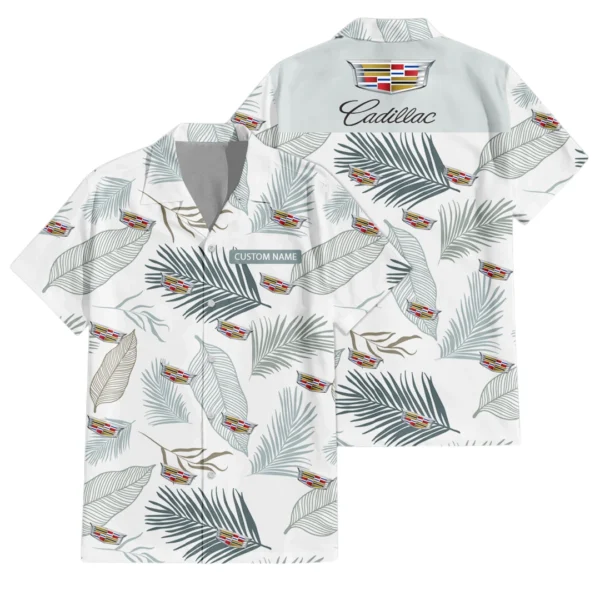 Cadillac Exclusive Logo Hawaiian Shirt Tropical Leaves Pattern All-over Print For Men Women Kids, Custom Name HIHI170125Y7HWLS1CAD