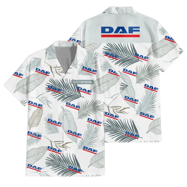 DAF Exclusive Logo Hawaiian Shirt Tropical Leaves Pattern All-over Print For Men Women Kids, Custom Name HIHI170125Y7HWLS1DAF