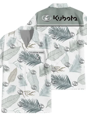 Kubota Exclusive Logo Hawaiian Shirt Tropical Leaves Pattern All-over Print For Men Women Kids, Custom Name HIHI180225Y7HWLS1KUB