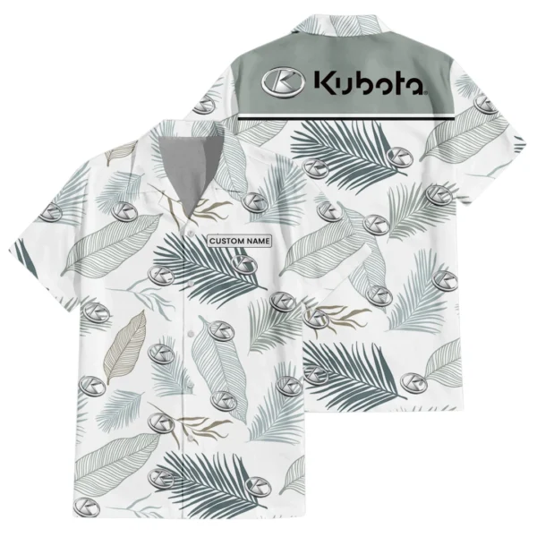Kubota Exclusive Logo Hawaiian Shirt Tropical Leaves Pattern All-over Print For Men Women Kids, Custom Name HIHI180225Y7HWLS1KUB