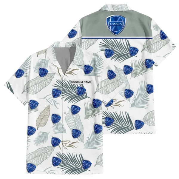 Lancia Exclusive Logo Hawaiian Shirt Tropical Leaves Pattern All-over Print For Men Women Kids, Custom Name HIHI180225Y7HWLS1LAN