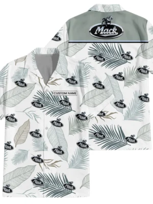 Mack Trucks Exclusive Logo Hawaiian Shirt Tropical Leaves Pattern All-over Print For Men Women Kids, Custom Name HIHI180225Y7HWLS1MAC