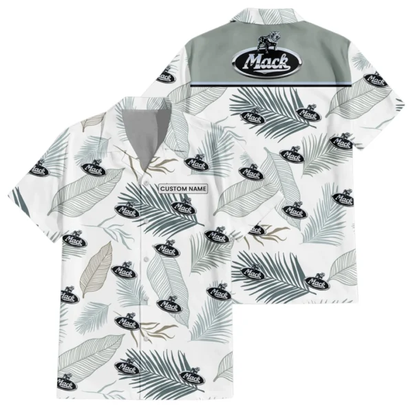 Mack Trucks Exclusive Logo Hawaiian Shirt Tropical Leaves Pattern All-over Print For Men Women Kids, Custom Name HIHI180225Y7HWLS1MAC