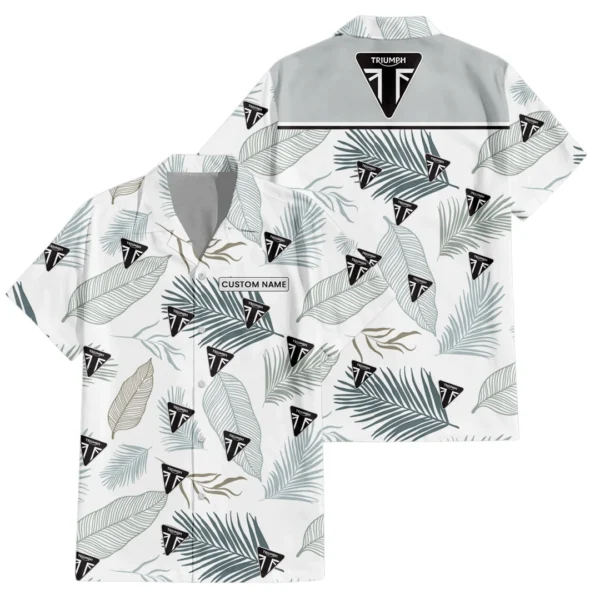 Triumph Exclusive Logo Hawaiian Shirt Tropical Leaves Pattern All-over Print For Men Women Kids, Custom Name HIHI190225Y7HWLS1TRI
