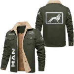 Man Trucks Exclusive Logo Fleece-lined Thick Jacket Fur Lapel Collar Warm Custom Name TN170325Y10FLJCT1MAN