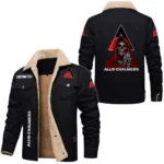 Allis Chalmers Exclusive Logo Fleece-lined Thick Jacket, Fur Lapel Collar Warm Custom Name TN150325Y10FLJCT1ALC