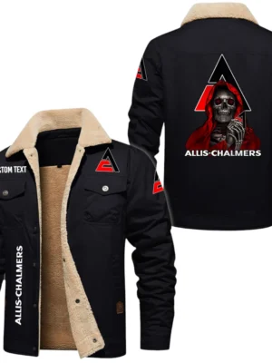 Allis Chalmers Exclusive Logo Fleece-lined Thick Jacket, Fur Lapel Collar Warm Custom Name TN150325Y10FLJCT1ALC