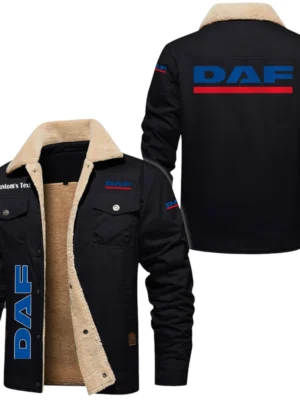 DAF Exclusive Logo Fleece-lined Thick Jacket, Fur Lapel Collar Warm Custom Name TN150325Y10FLJCT1DAF