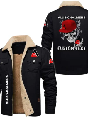 Allis Chalmers Exclusive Logo Fleece-lined Thick Jacket, Fur Lapel Collar Warm Custom Name TN150325Y10FLJCT2ALC