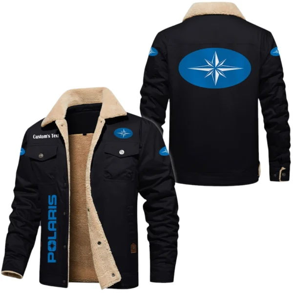 Polaris Exclusive Logo Fleece-lined Thick Jacket, Fur Lapel Collar Warm Custom Name TN170325Y10FLJCT1FOL