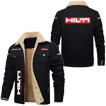 Hilti Exclusive Logo Fleece-lined Thick Jacket, Fur Lapel Collar Warm Custom Name TN170325Y10FLJCT1HIL