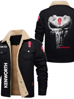 Kenworth Exclusive Logo Fleece-lined Thick Jacket, Fur Lapel Collar Warm Custom Name TN170325Y10FLJCT1KEN