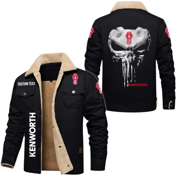Kenworth Exclusive Logo Fleece-lined Thick Jacket, Fur Lapel Collar Warm Custom Name TN170325Y10FLJCT1KEN