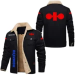 Komatsu Exclusive Logo Fleece-lined Thick Jacket, Fur Lapel Collar Warm Custom Name TN170325Y10FLJCT1KOA