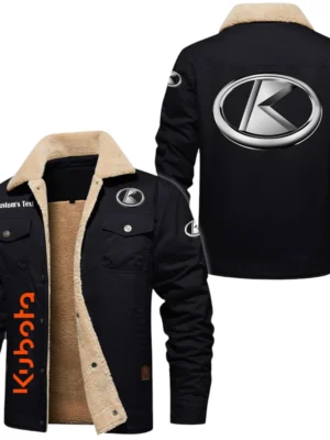 Kubota Exclusive Logo Fleece-lined Thick Jacket, Fur Lapel Collar Warm Custom Name TN170325Y10FLJCT1KUB