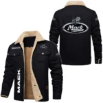 Mack Trucks Exclusive Logo Fleece-lined Thick Jacket, Fur Lapel Collar Warm Custom Name TN170325Y10FLJCT1MAC