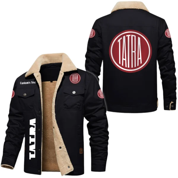 Tatra Exclusive Logo Fleece-lined Thick Jacket, Fur Lapel Collar Warm Custom Name TN170325Y10FLJCT1TAT