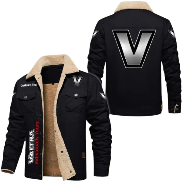 Valtra Exclusive Logo Fleece-lined Thick Jacket, Fur Lapel Collar Warm Custom Name TN170325Y10FLJCT1VAT