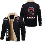 Fiat Exclusive Logo Fleece-lined Thick Jacket, Fur Lapel Collar Warm Custom Name TN170325Y10FLJCT2FIA
